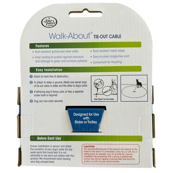 Dog Tie Out Cable Heavy Duty Weighted Dog Tie Out Cable Silver, 10 ft To 100lbs - Picture 2 of 4